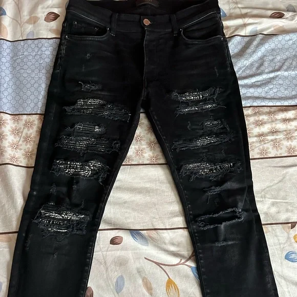 AMIRI | Jeans | Amiri Black Paisley Thrasher Jeans | Poshmark
